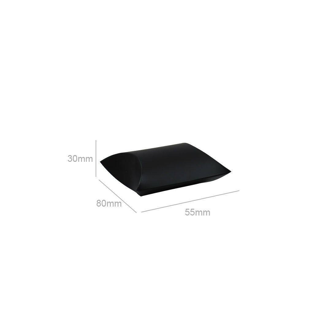 Matt Black Pillow Boxes, 55 x 80 x 30 mm | APL Packaging