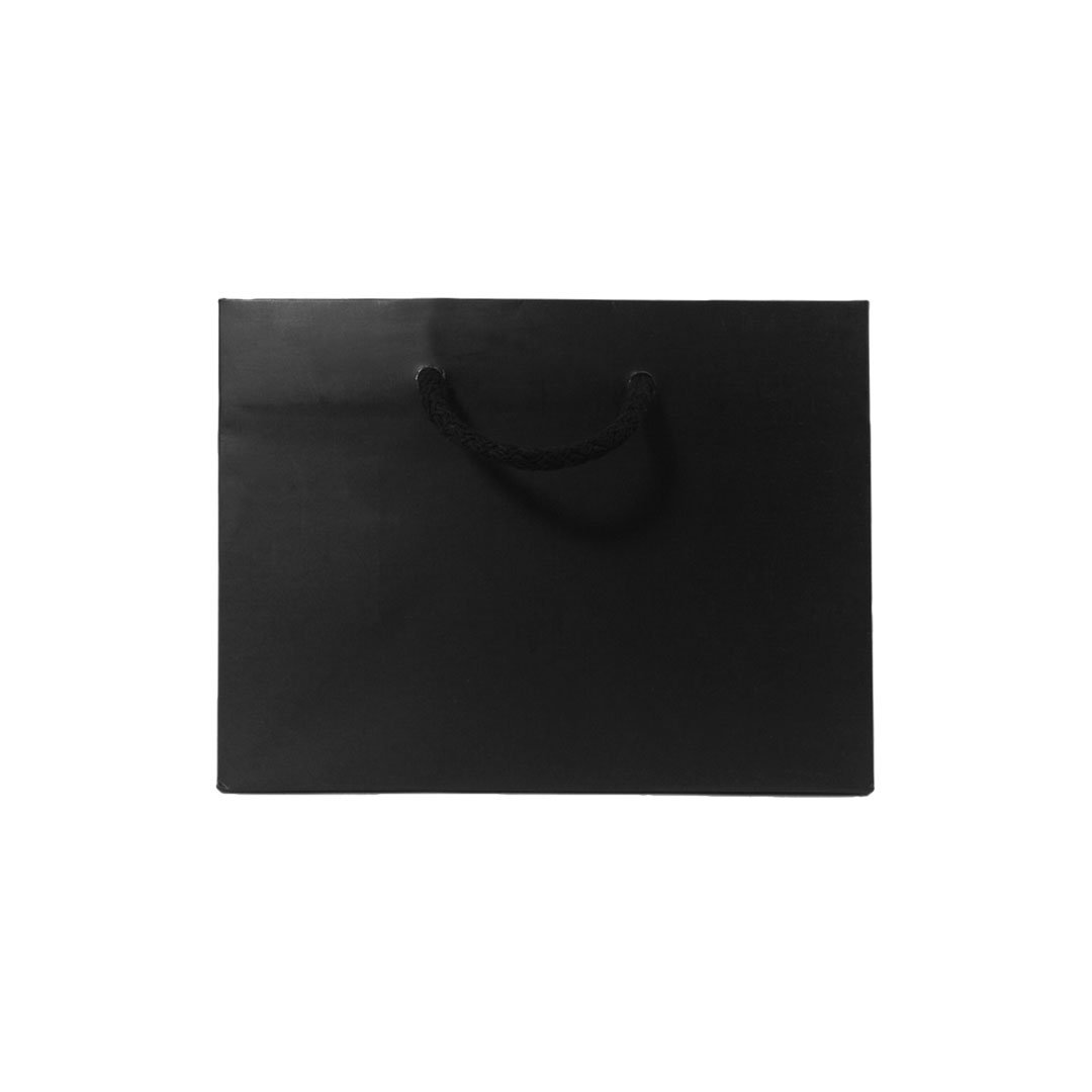 Folded Top Paper Bags Black Ribbon Handles