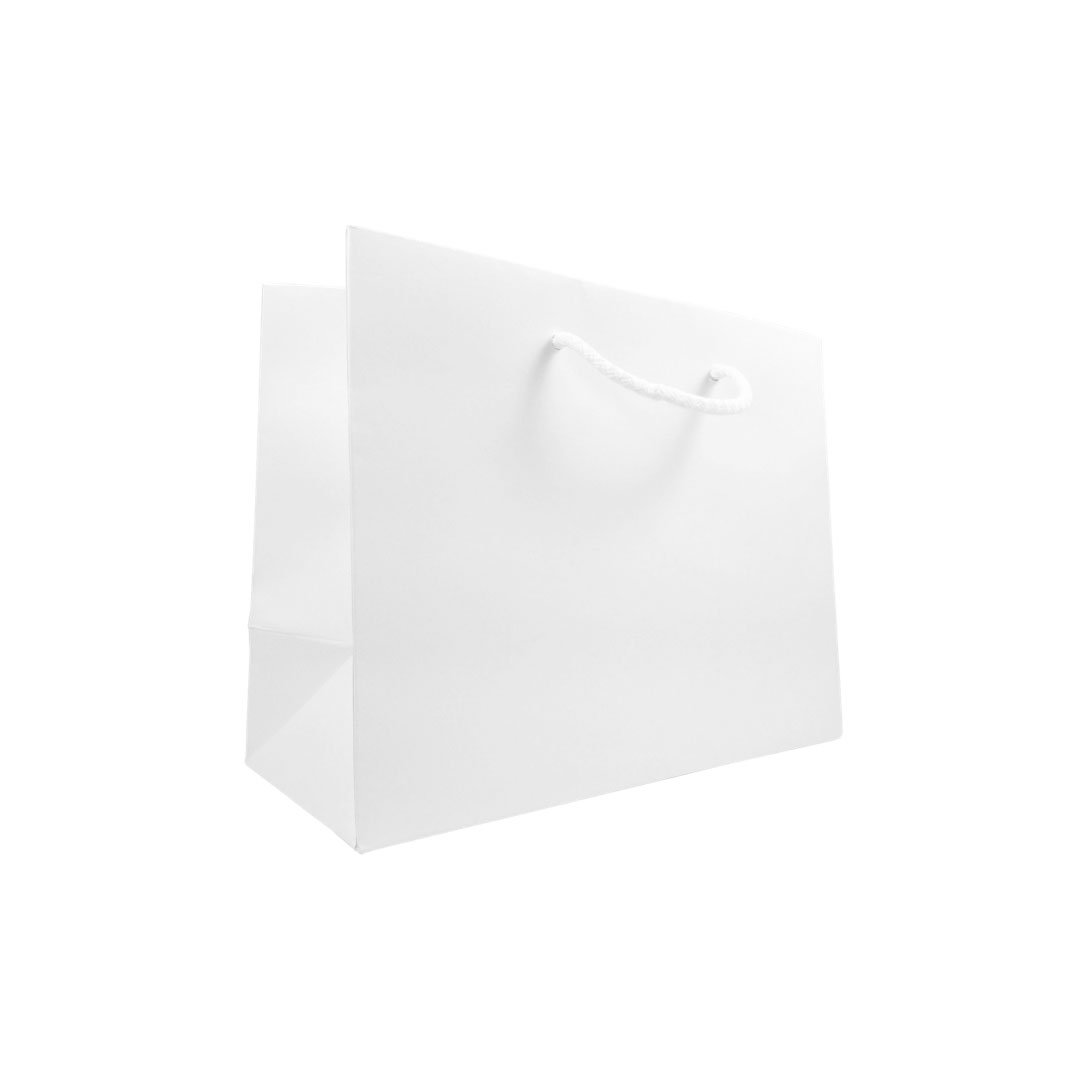White Eco Friendly Paper Bags, 33 cm wide | APL Packaging