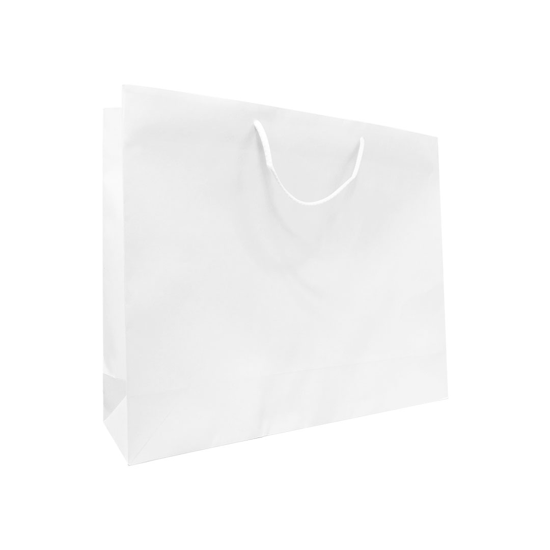 White Eco Friendly Paper Bags, 48 cm wide | APL Packaging