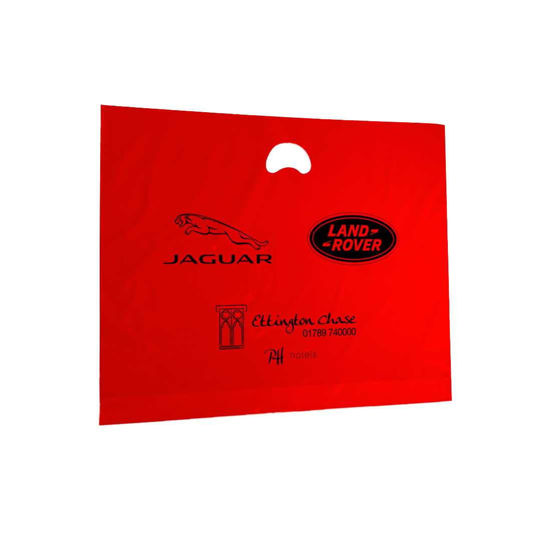 Printed Red Plastic Bags, 55 cm wide | APL Packaging